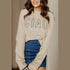 'Luna' Printed "CIAO" Dropped Shoulder Sweater - Celes Fashion